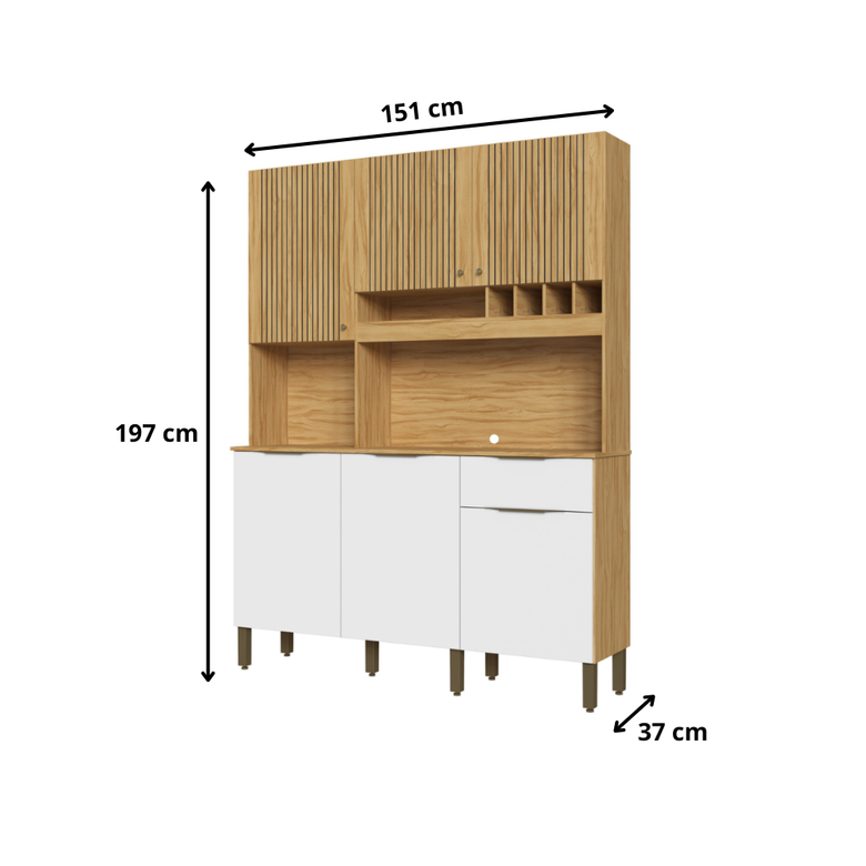 Cozinha Compacta 6 Portas 1 Gaveta Moscato Ronipa