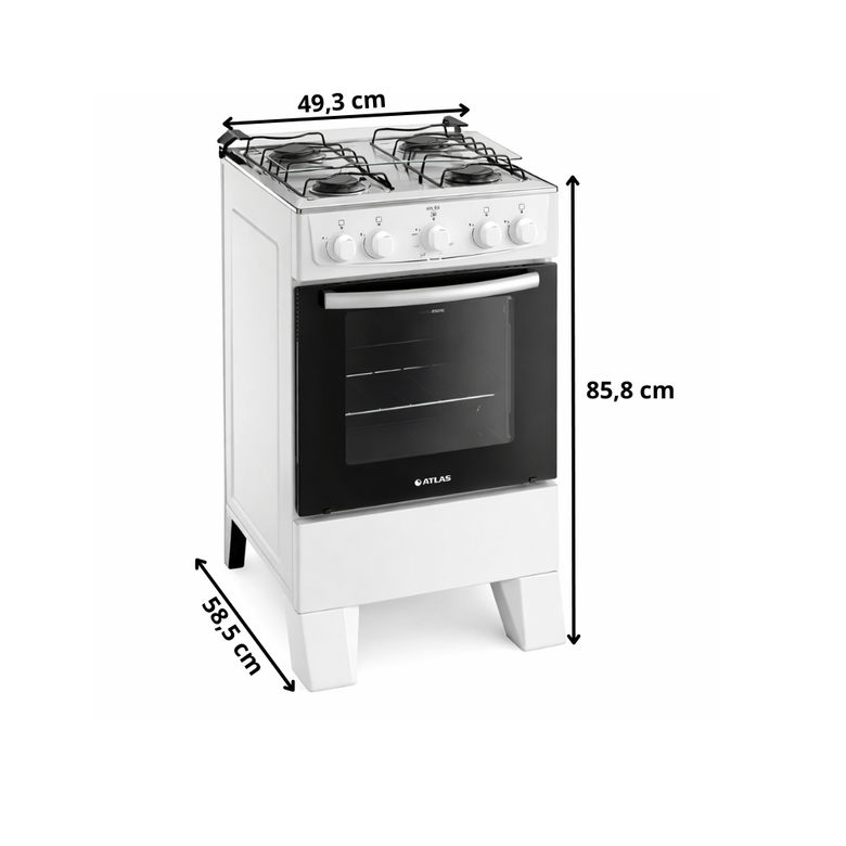 Fogão 4 Bocas Atlas Acendimento Manual Milão