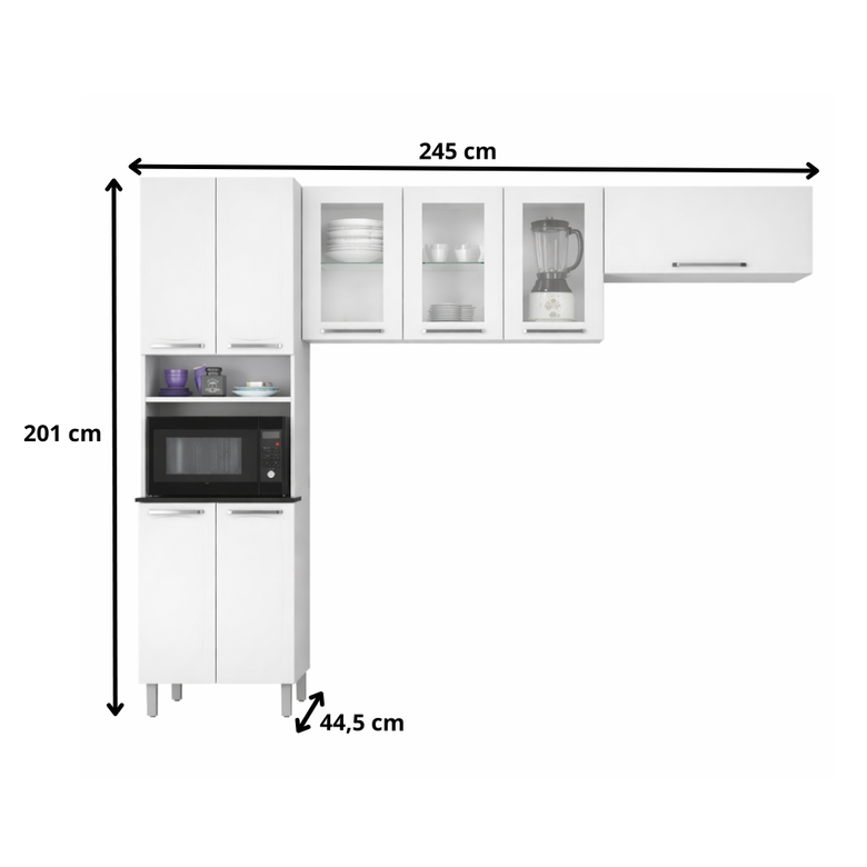 Cozinha Modulada 3 Peças 8 Portas Luce Itatiaia