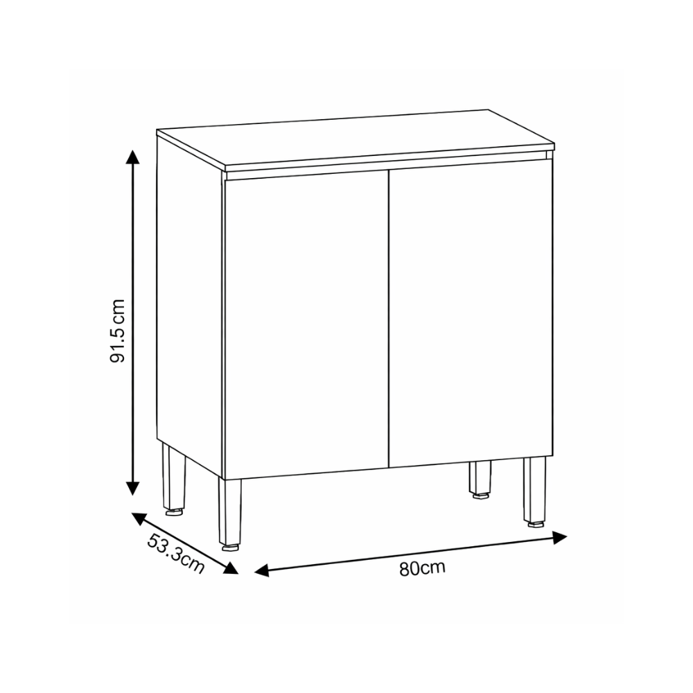 Balcão 2 Portas 80cm Art Kits Paraná