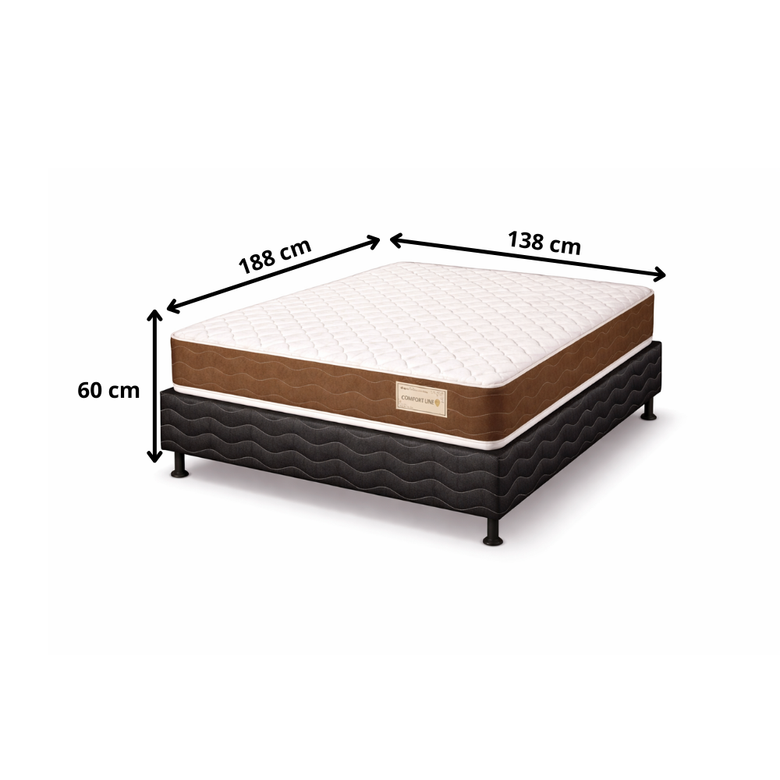 Conjunto Box Casal 188x138 Confort LN Reconflex