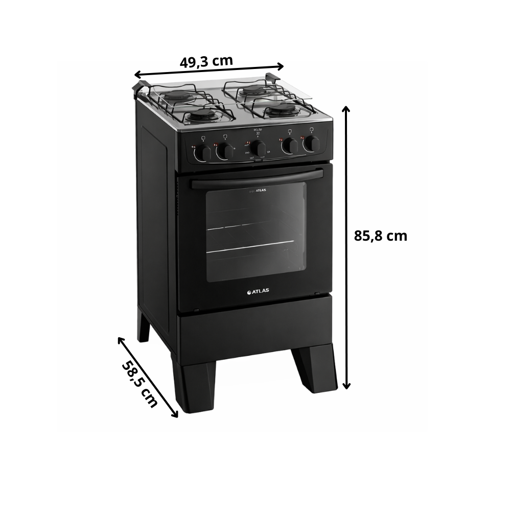 Fogão 4 Bocas Atlas Acendimento Manual Milão