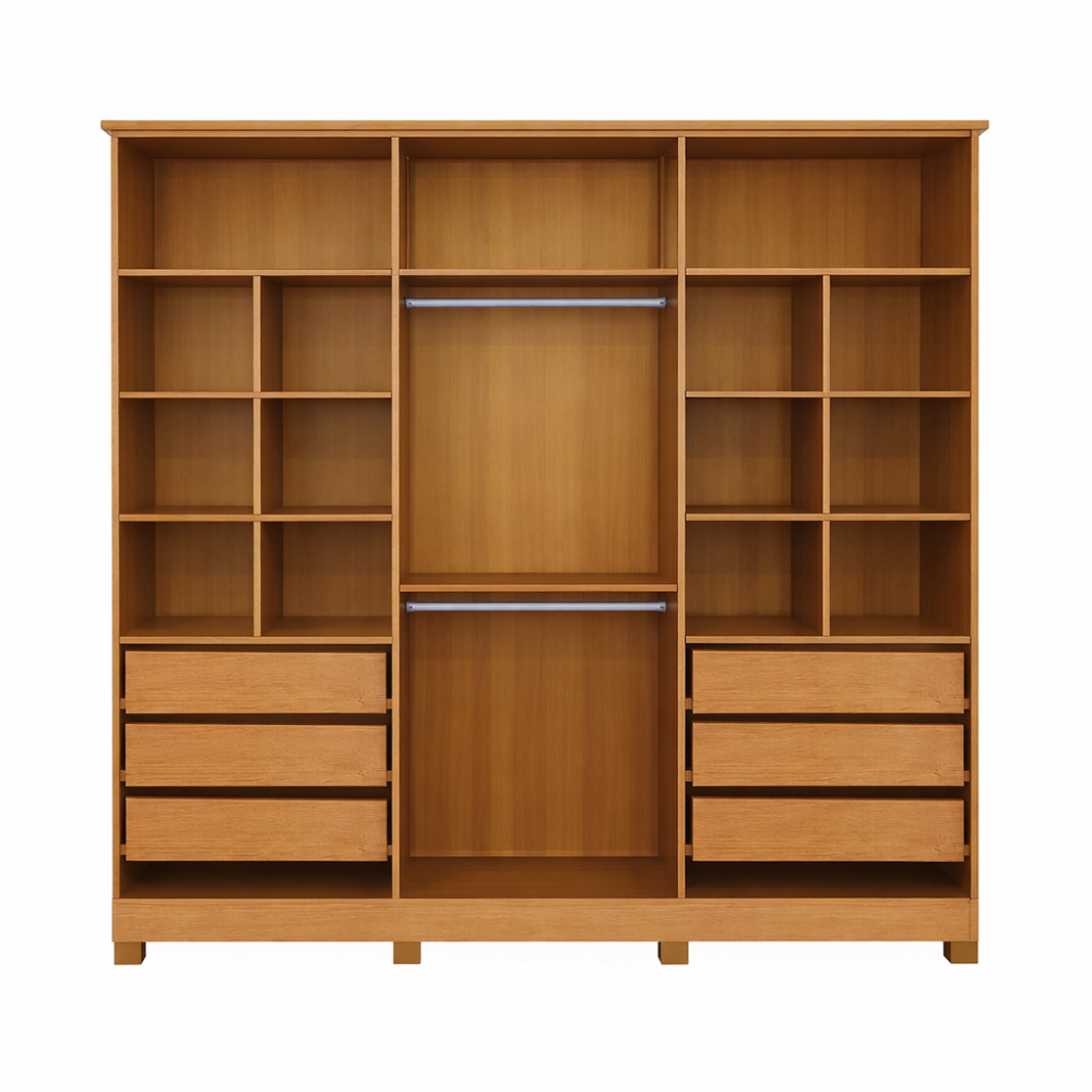 Guarda-Roupa Casal Em MDF 6 Portas 6 Gavetas Bianca Bianchi