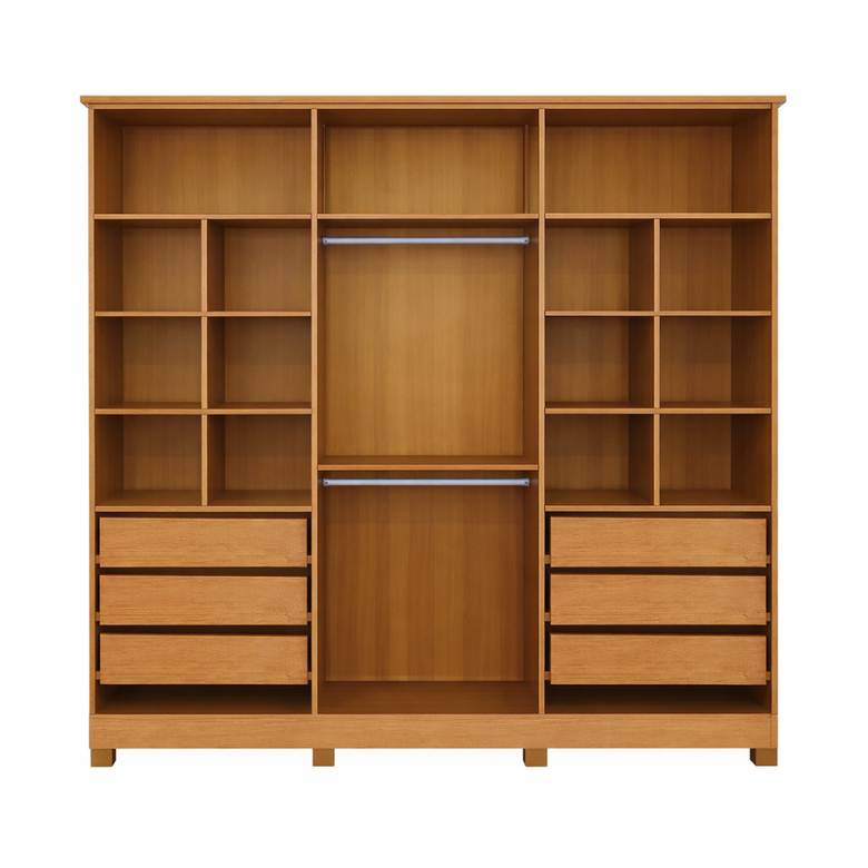 Guarda-Roupa Casal Em MDF 6 Portas 6 Gavetas Bianca Bianchi