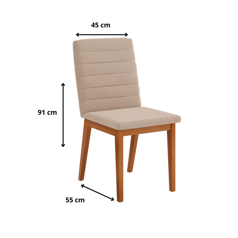 Conjunto 2 Cadeiras Estofadas Sofia Dj Móveis