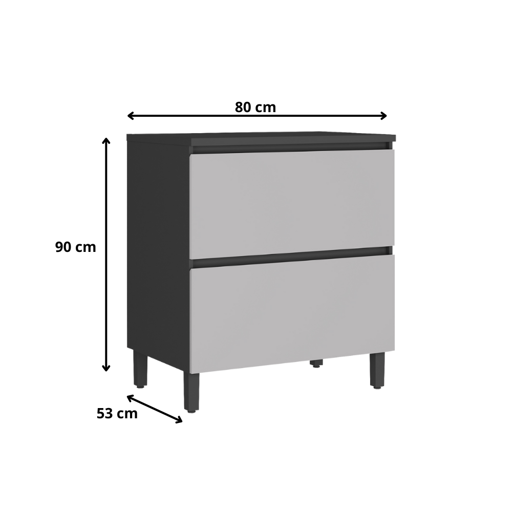 Balcão 80cm 1 Porta 1 Gaveta Com Tampo Lumina Itatiaia