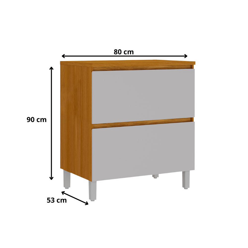 Balcão 80cm 1 Porta 1 Gaveta Com Tampo Lumina Itatiaia