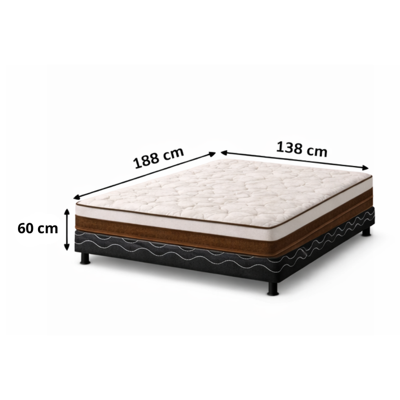Conjunto Box Casal Intense Base e Colchão 138x188cm  Reconflex