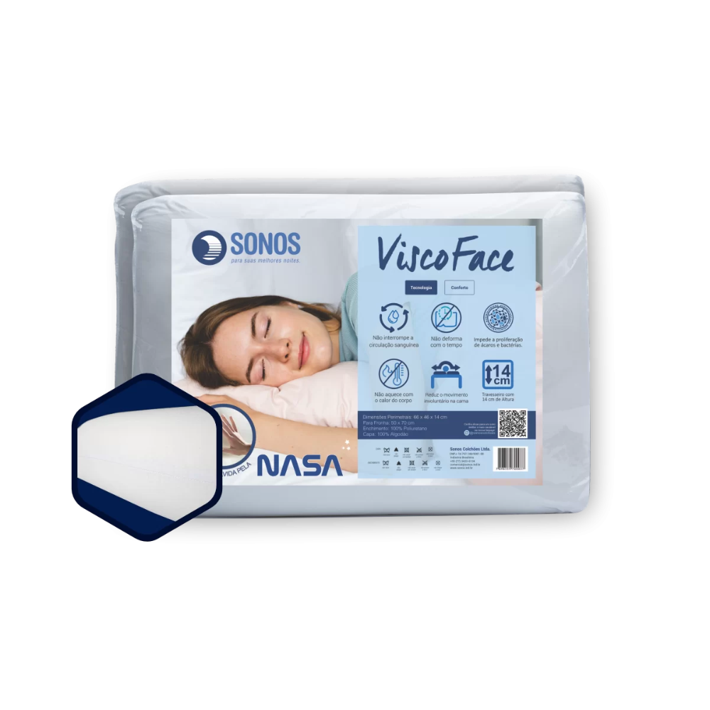 Travesseiro Viscoface 50X70cm Sonos - BRANCO