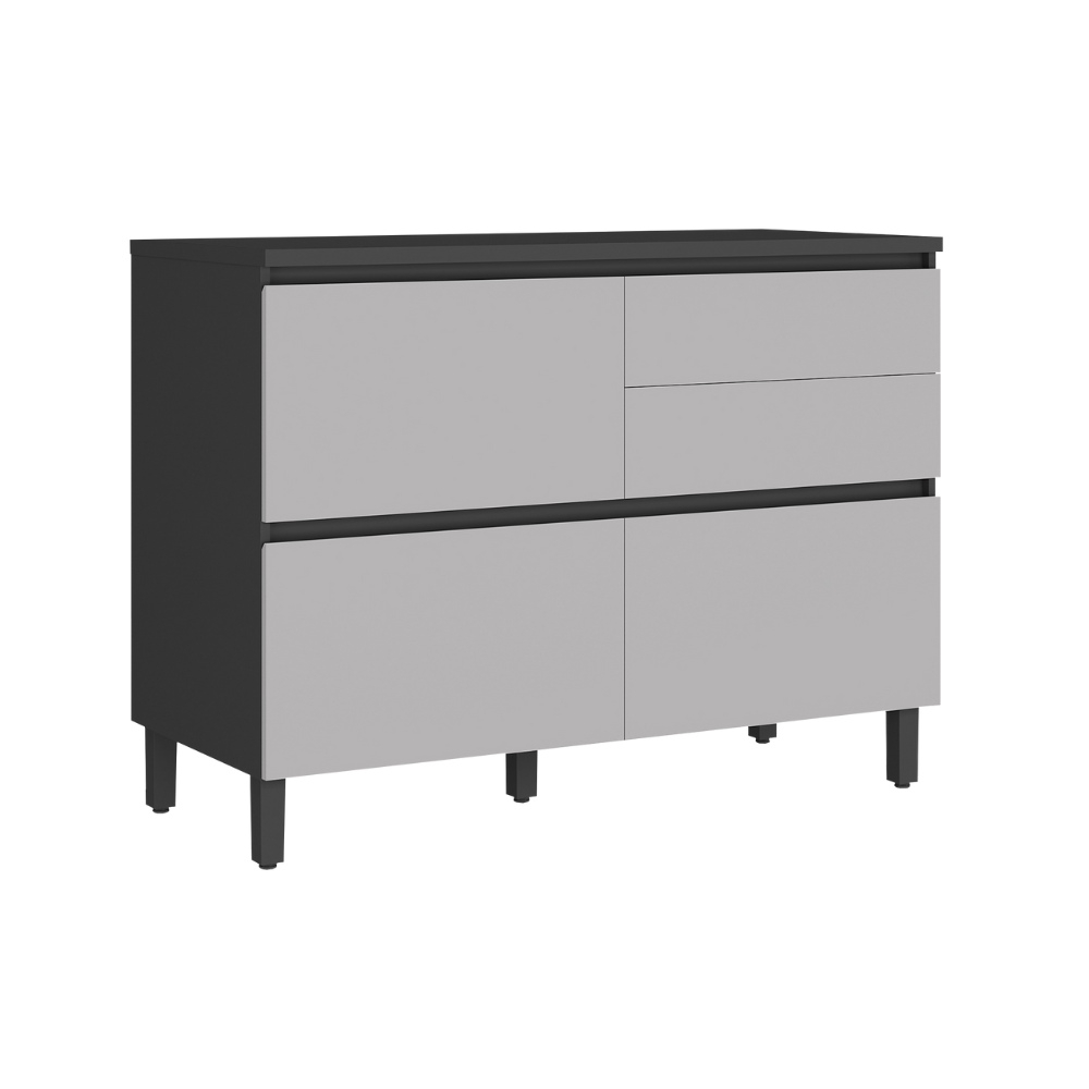 Balcão 120cm 1 Porta 4 Gavetas Com Tampo Lumina Itatiaia