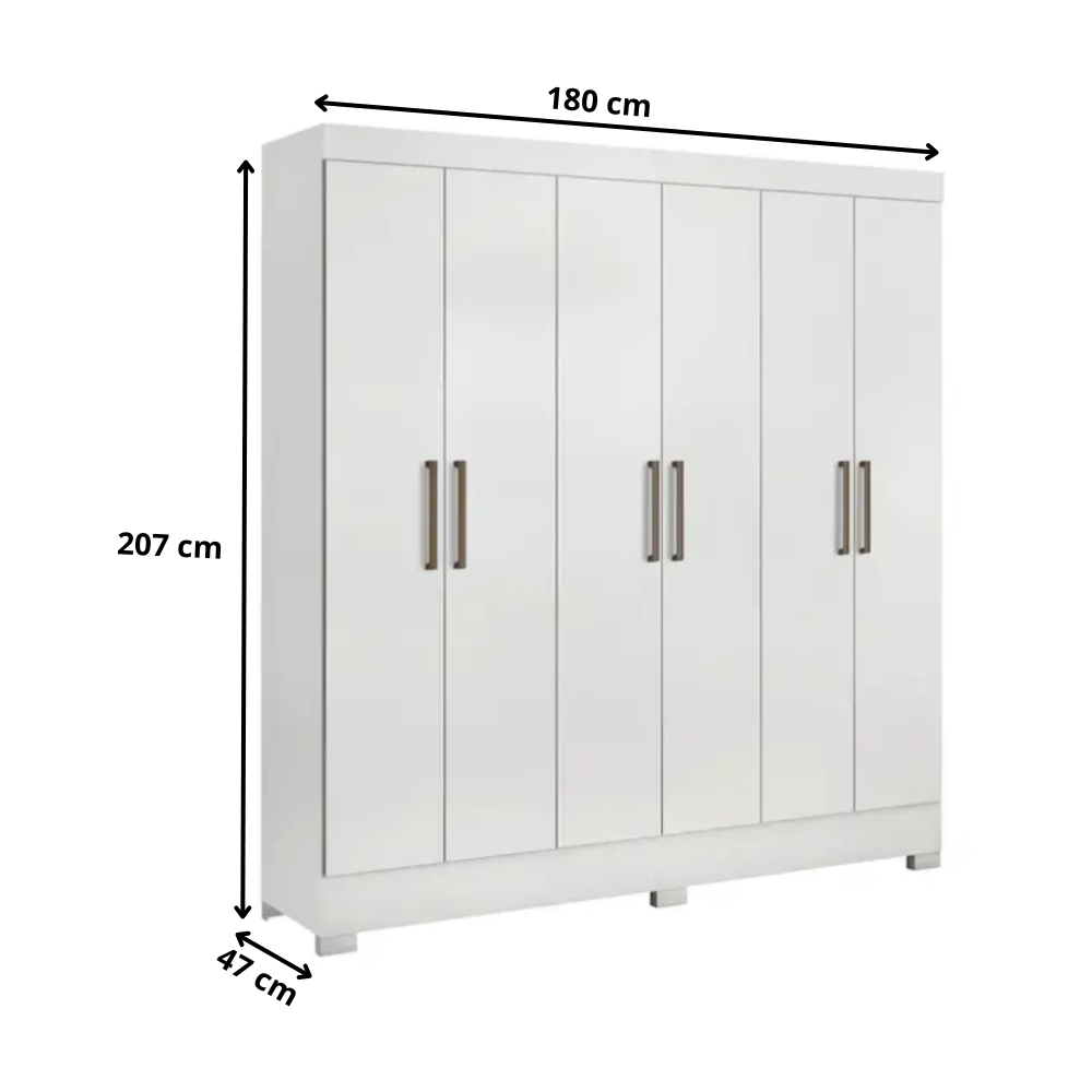 Guarda Roupa Casal 6 Portas 2 Gavetas Verso Demóbile