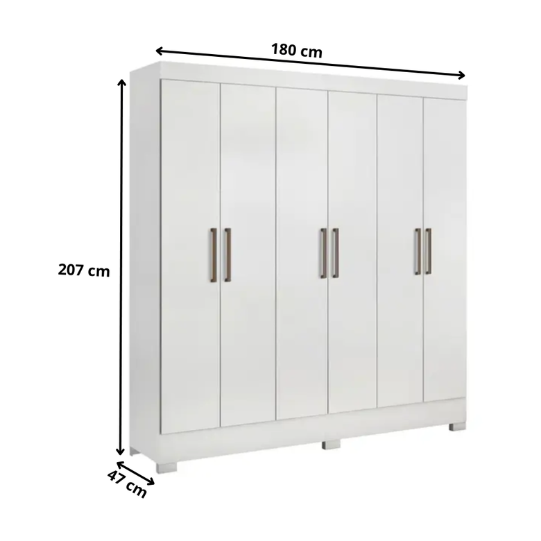 Guarda Roupa Casal 6 Portas 2 Gavetas Verso Demóbile