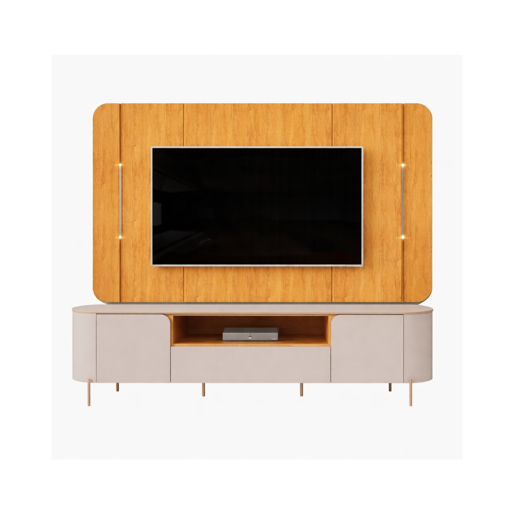 Painel e Bancada Areta Para TV Até 75' Dj Móveis - CEDRO