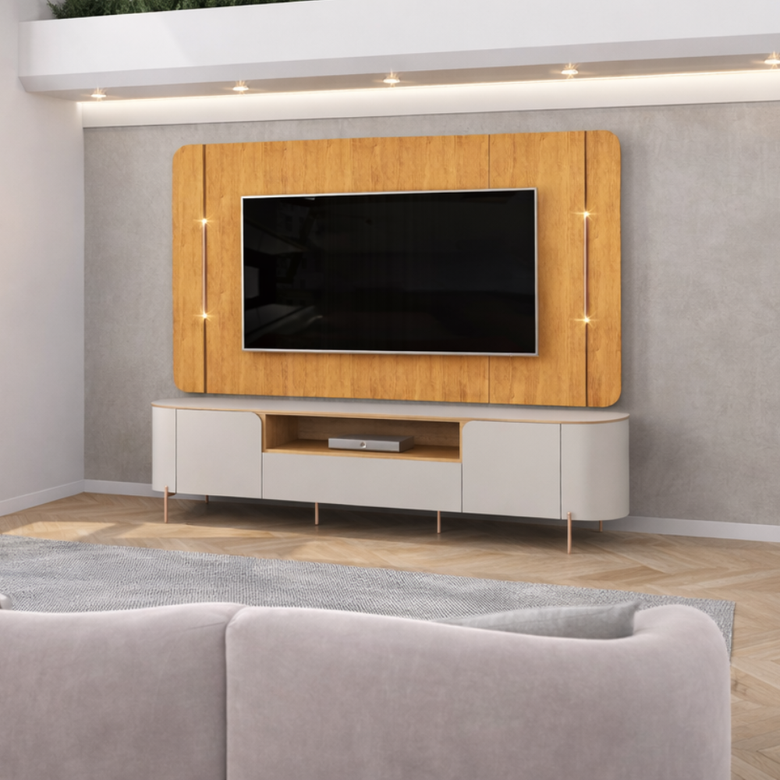 Painel e Bancada Areta Para TV Até 75' Dj Móveis