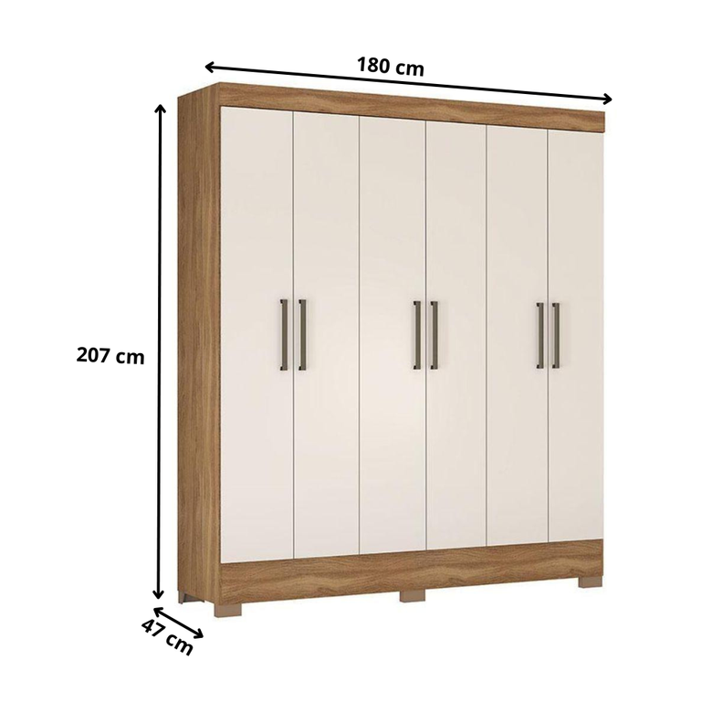 Guarda Roupa Casal 6 Portas 2 Gavetas Verso Demóbile