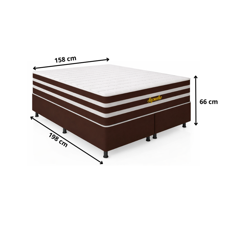 Cama Box Queen (Colchão + Base) 158x198 Supremo Bacetto
