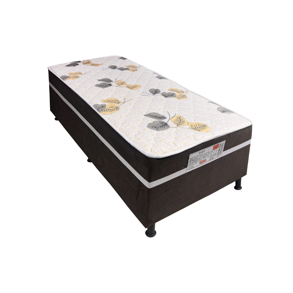 Kit 2 Camas Box Black D28 Solteiro Conjugada 88x188 Bacetto
