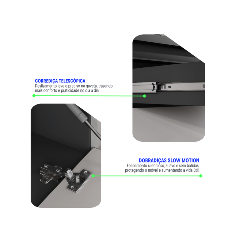 Balcão 80cm 1 Porta 1 Gaveta Com Tampo Lumina Itatiaia