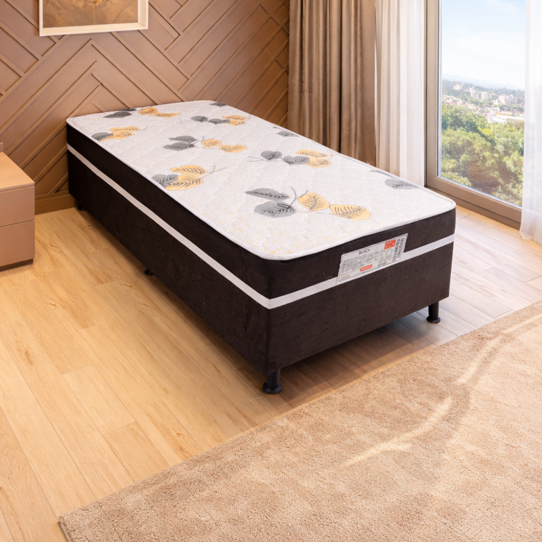 Kit 2 Camas Box Black D28 Solteiro Conjugada 88x188 Bacetto