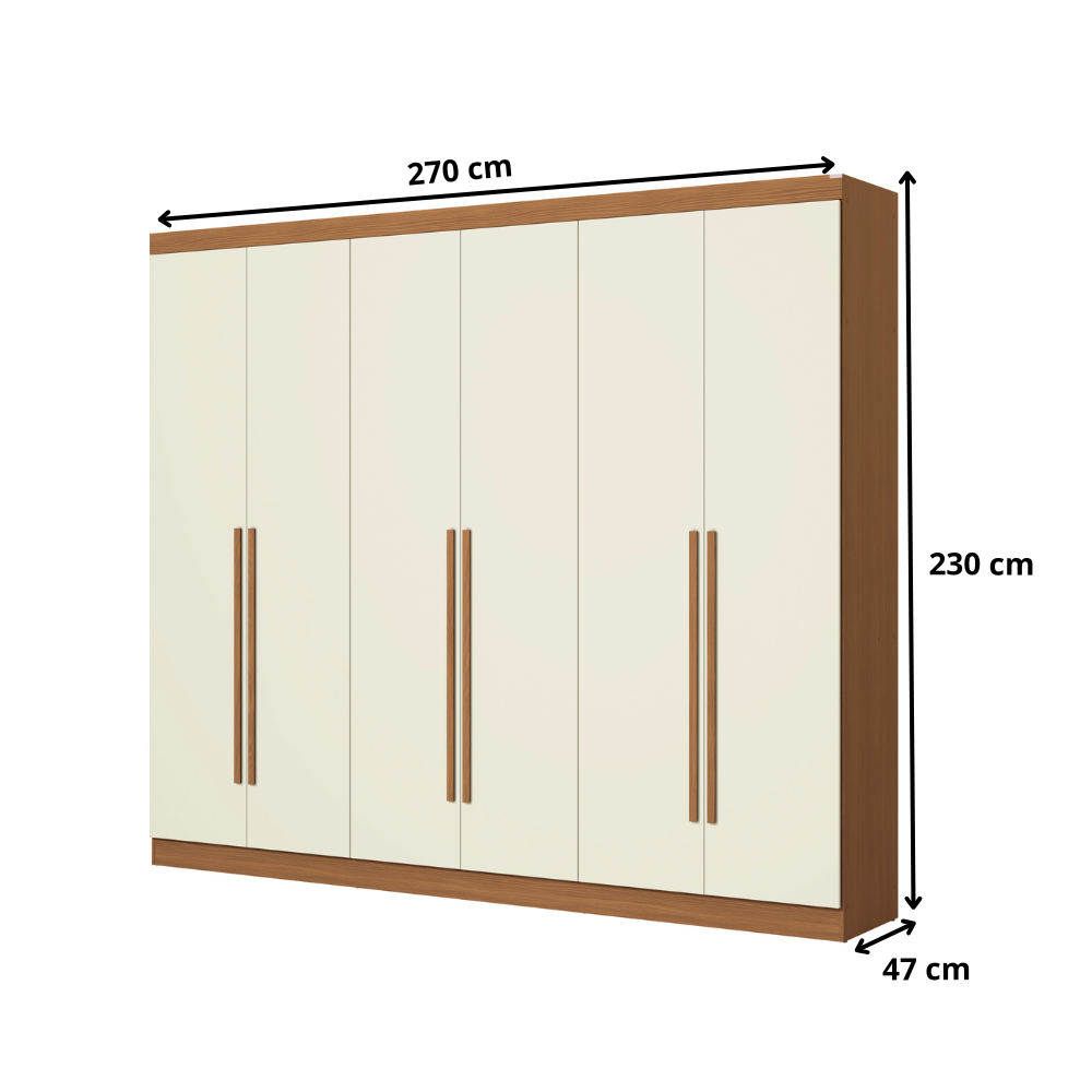 Guarda-Roupa Casal 6 Portas e 3 Gavetas T580 Kappesberg