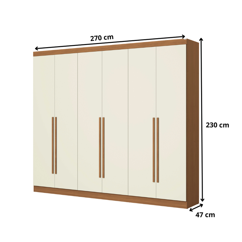 Guarda-Roupa Casal 6 Portas e 3 Gavetas T580 Kappesberg