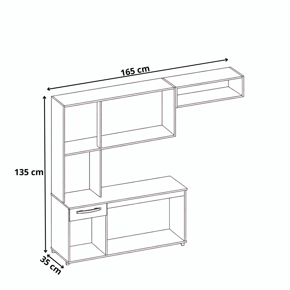 Cozinha Suspensa 6 Portas 1 Gaveta  Belíssima Fiorello