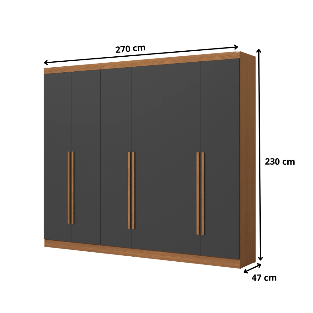 Guarda-Roupa Casal 6 Portas e 3 Gavetas T580 Kappesberg