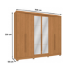 Guarda-Roupa Casal 6 Portas com Espelho 6 Gavetas CB01N566 Kappesberg