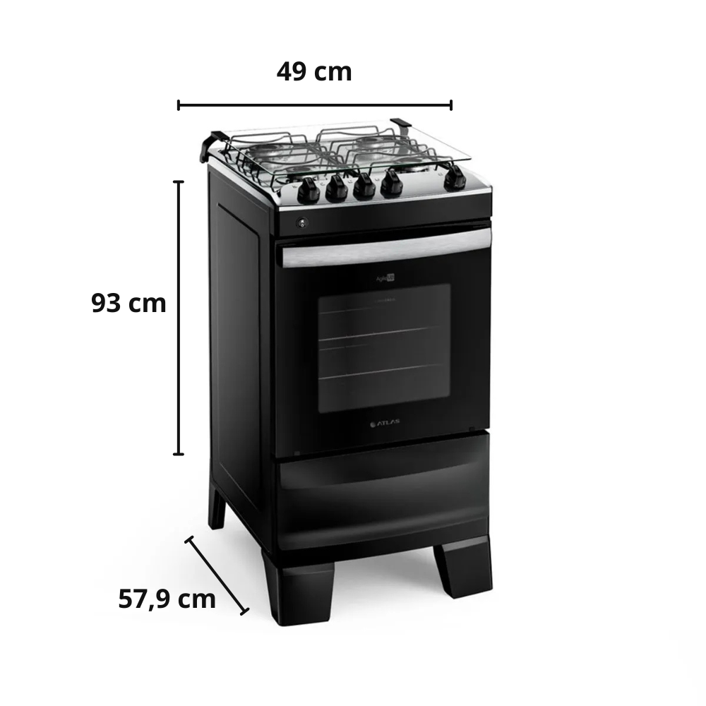 Fogão 4 bocas Automático Agile Up Atlas