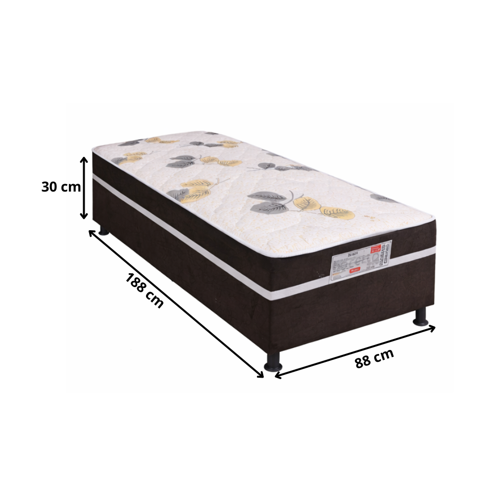 Kit 2 Camas Box Black D28 Solteiro Conjugada 88x188 Bacetto