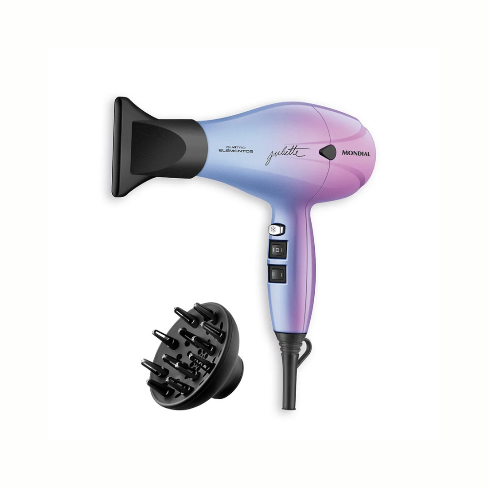 Secador de Cabelo By Juliette Mondial Azul e Rosa SCP-JU-03 - ROSA/AZUL