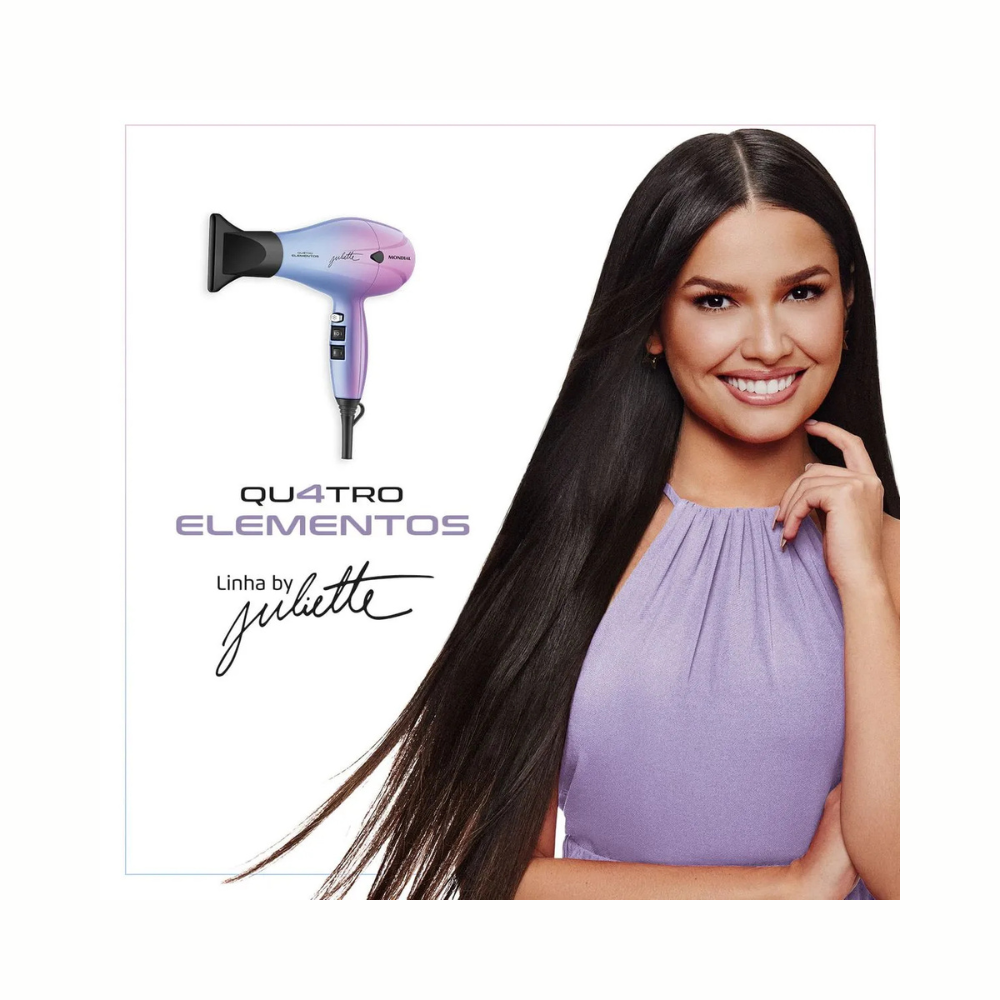 Secador de Cabelo By Juliette Mondial Azul e Rosa SCP-JU-03 - ROSA/AZUL