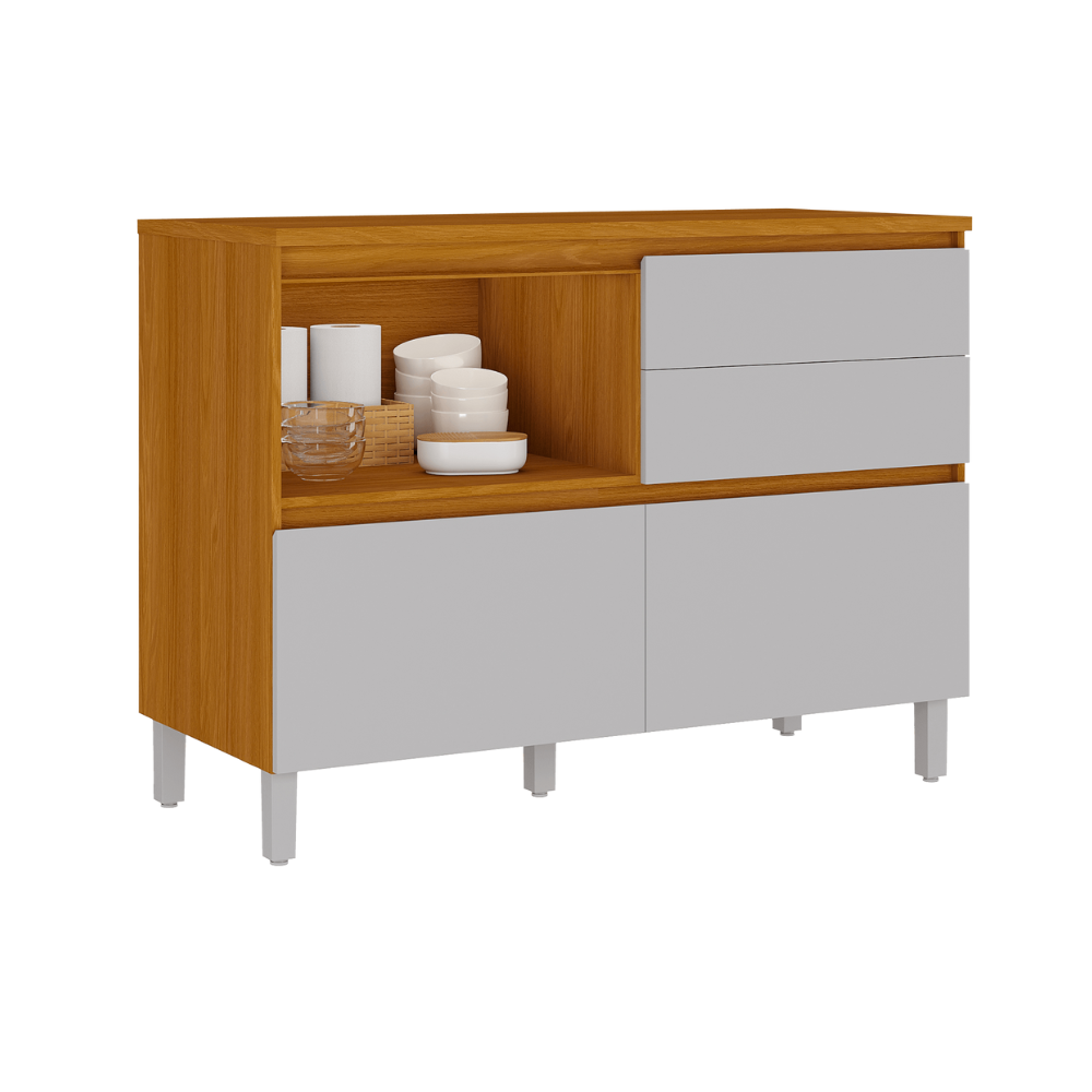 Balcão 120cm 1 Porta 4 Gavetas Com Tampo Lumina Itatiaia