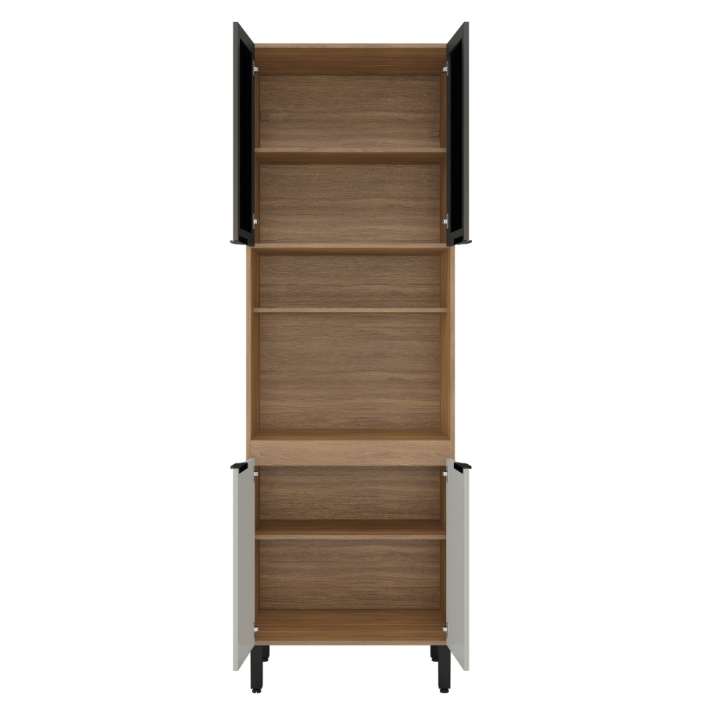 Paneleiro 70 cm 2 Portas de Vidro e 2 Portas MDP Firenze Demóbile