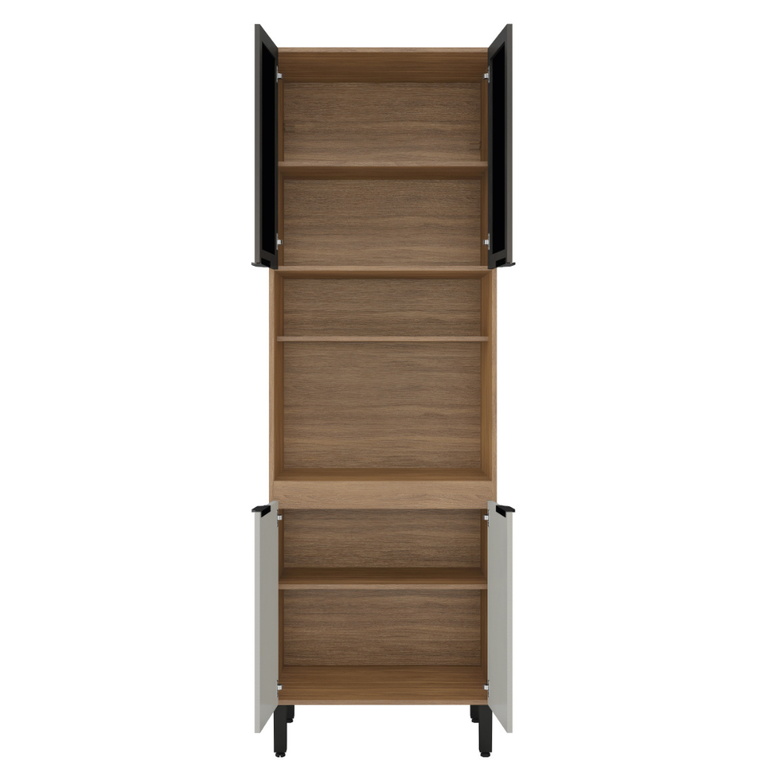 Paneleiro 70 cm 2 Portas de Vidro e 2 Portas MDP Firenze Demóbile