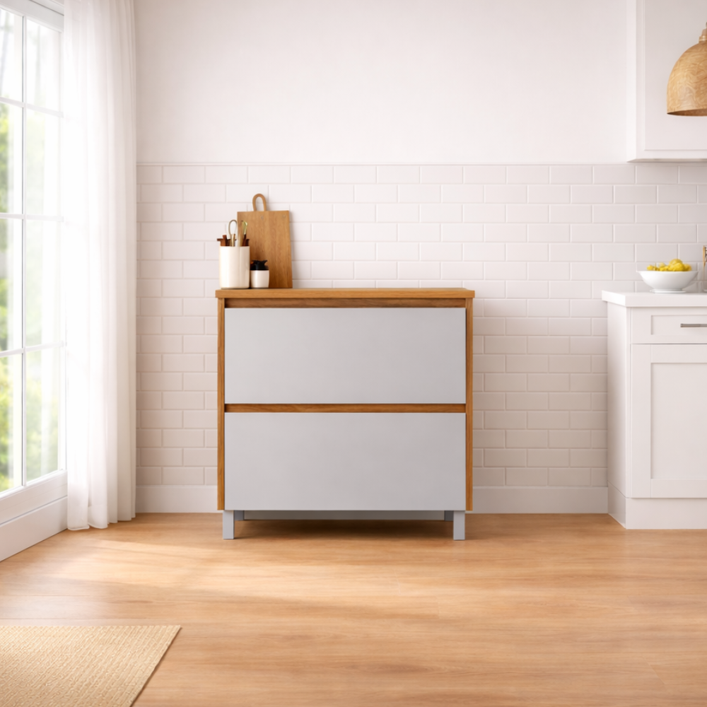 Balcão 80cm 1 Porta 1 Gaveta Com Tampo Lumina Itatiaia - CINAMOMO/FENDI