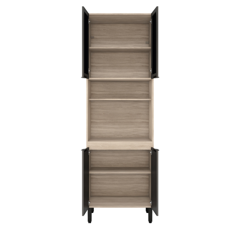 Paneleiro 70 cm 2 Portas de Vidro e 2 Portas MDP Firenze Demóbile