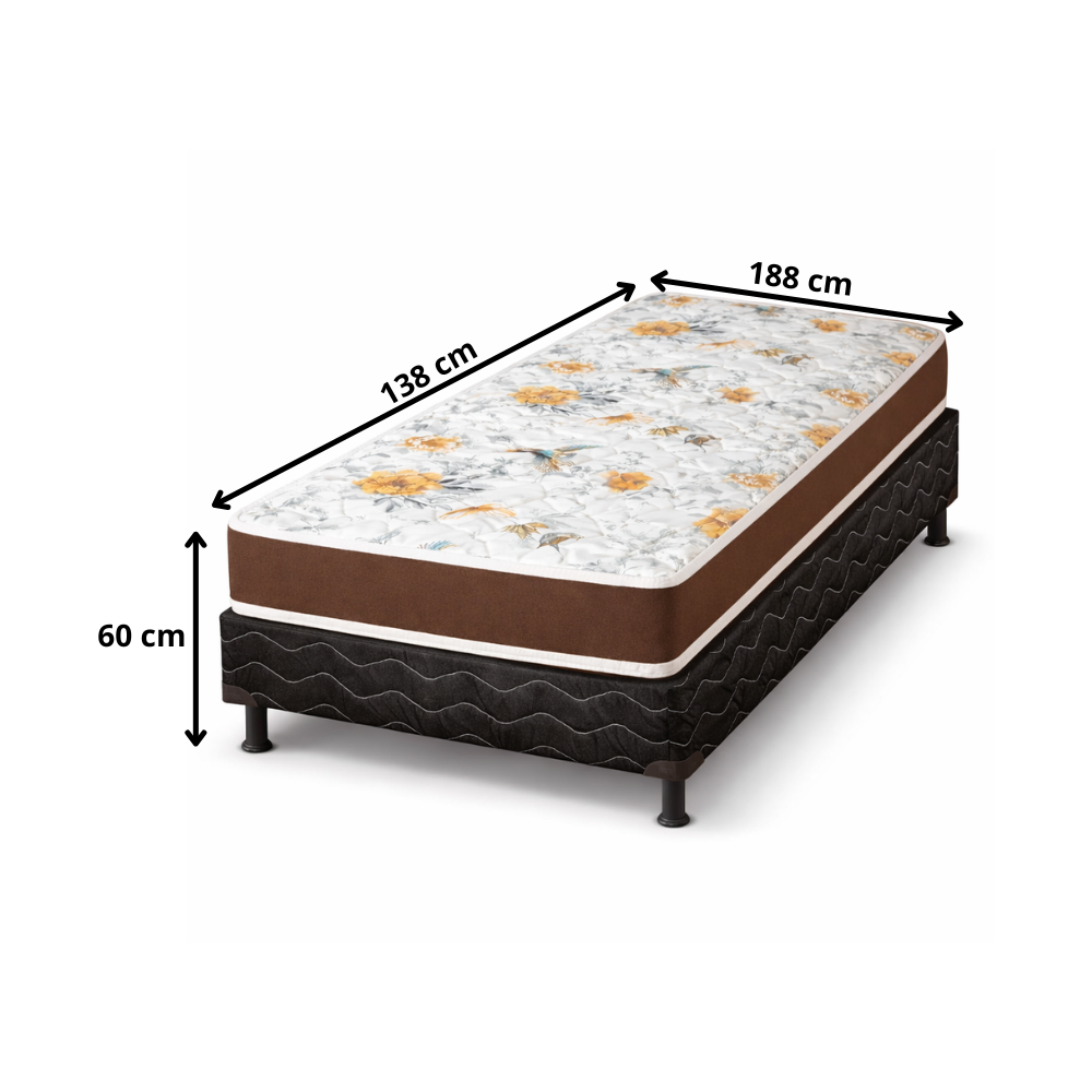 Cama Box Solteiro Colchão e Base 88x188 D45 EPS Bacetto