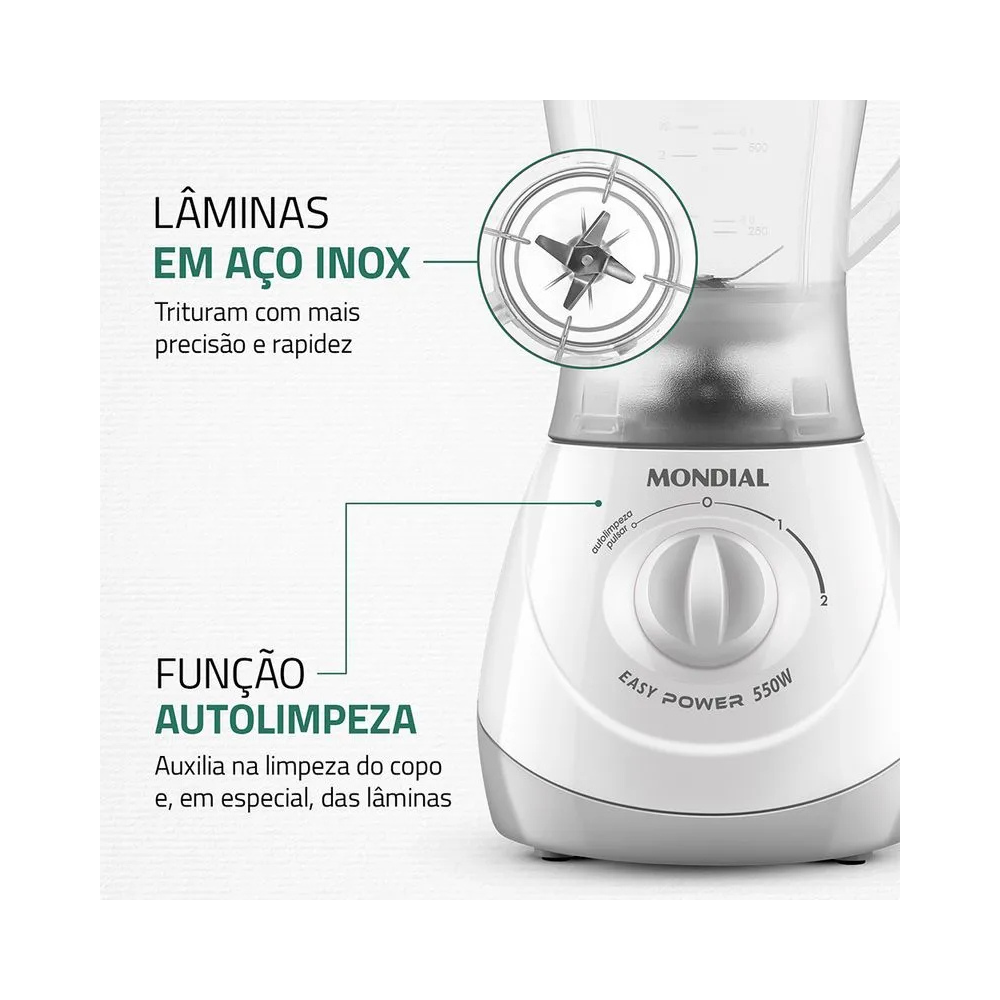 Liquidificador Mondial Easy Power L-550 2 Velocidades 550W