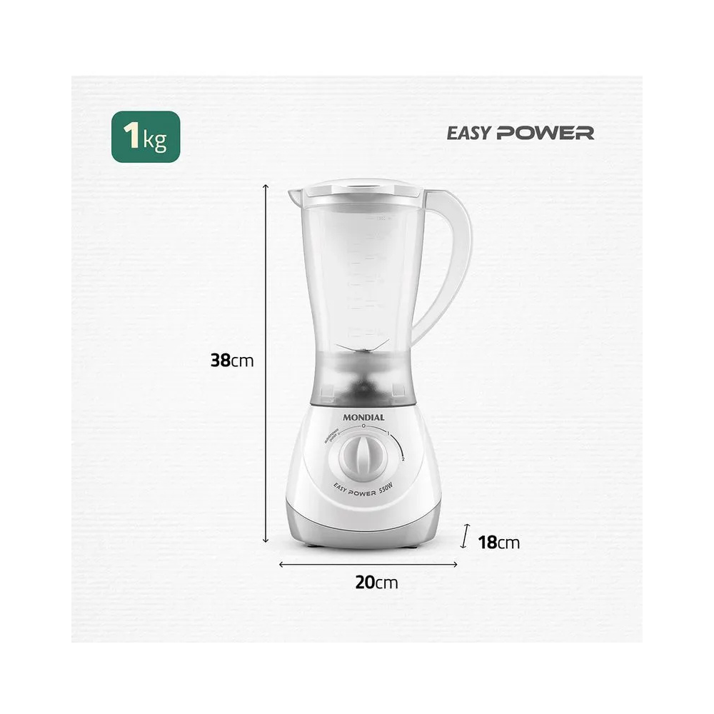 Liquidificador Mondial Easy Power L-550 2 Velocidades 550W