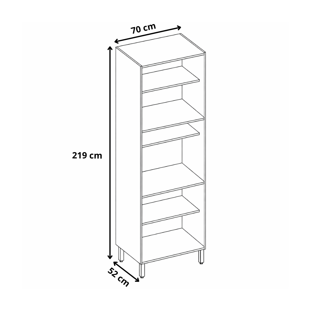 Paneleiro 70 cm 2 Portas de Vidro e 2 Portas MDP Firenze Demóbile