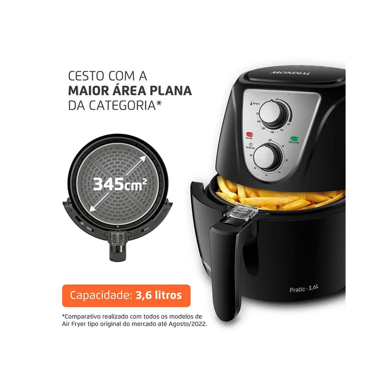 Fritadeira Sem Óleo Air Fryer Pratic 3,6L Mondial AF-36-BI