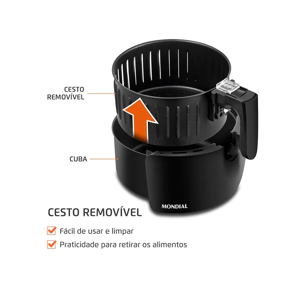 Fritadeira Sem Óleo Air Fryer Pratic 3,6L Mondial AF-36-BI