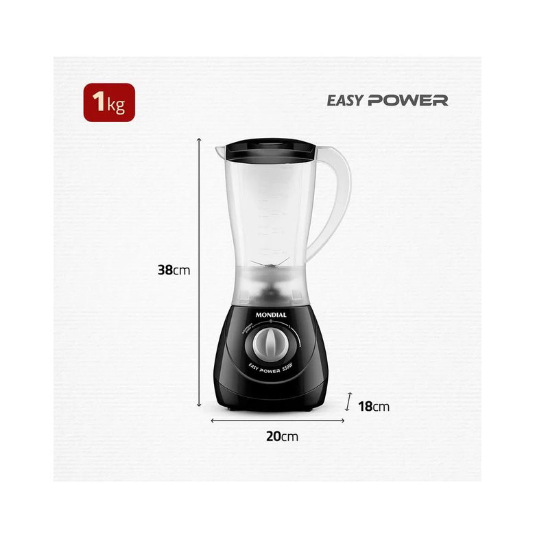 Liquidificador Mondial Easy Power L-550 2 Velocidades 550W