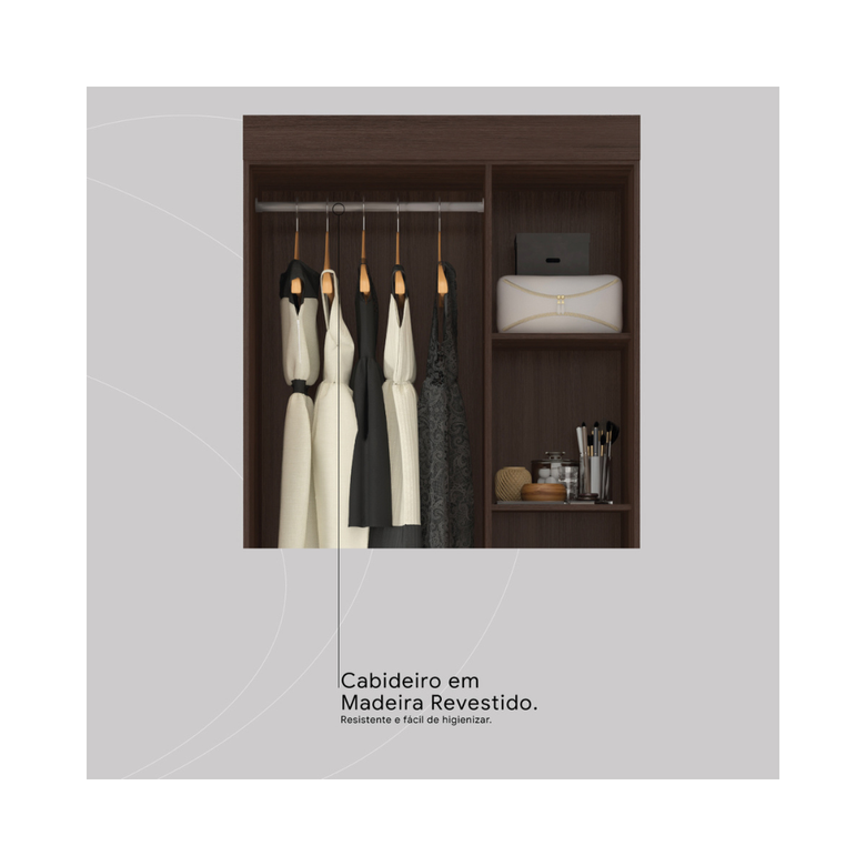 Guarda-Roupa Solteiro 3 Portas 2 Gavetas Wind Demóbile