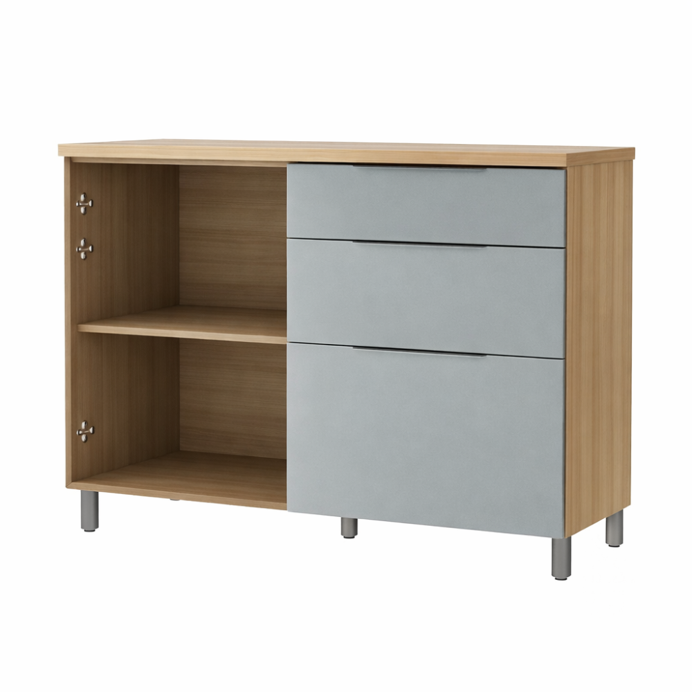 Balcão Para pia 1 Porta 3 Gaveta 120 Cm MDF  Marquesa Nesher