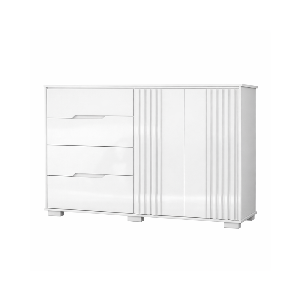 Cômoda Com Sapateira 4 Gavetas 2 Portas Texas Moval - BRANCO