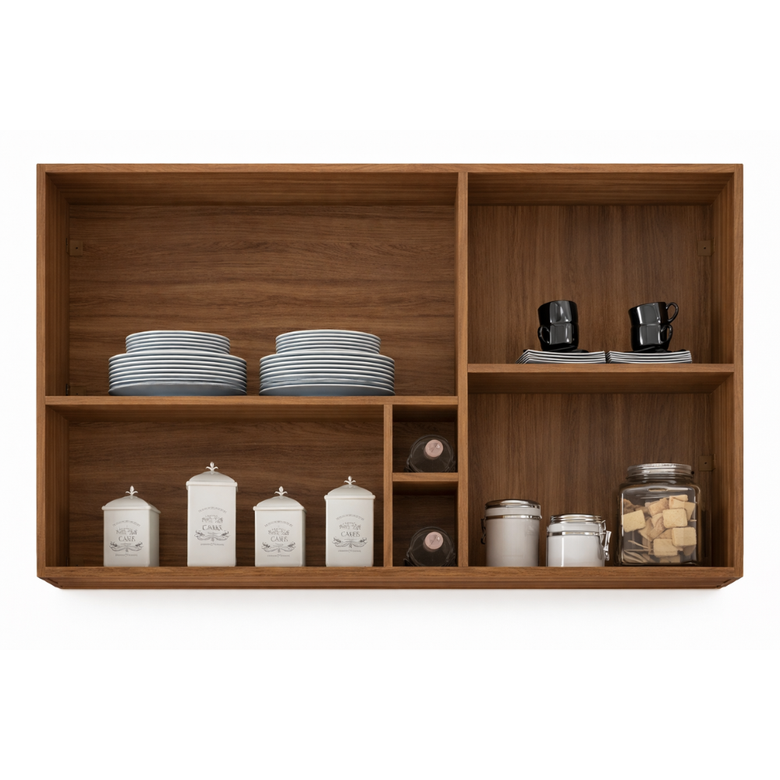 Paneleiro 70 cm 2 Portas de Vidro e 2 Portas MDP Firenze Demóbile