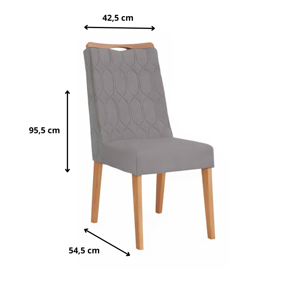 Conjunto 4 Cadeiras Estofadas Bia Dj Móveis