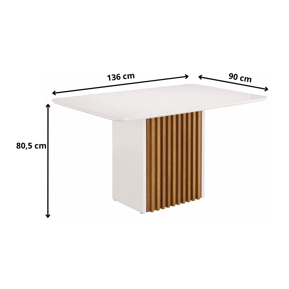 Mesa de Jantar 136X90cm Cris Sonetto